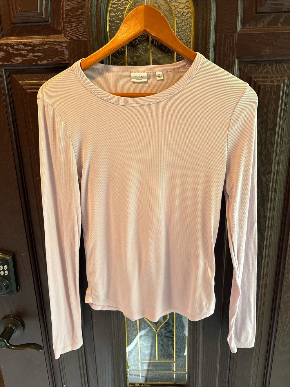 Sunday Best Pale Peach Long-Sleeve ReRib Crewneck Top